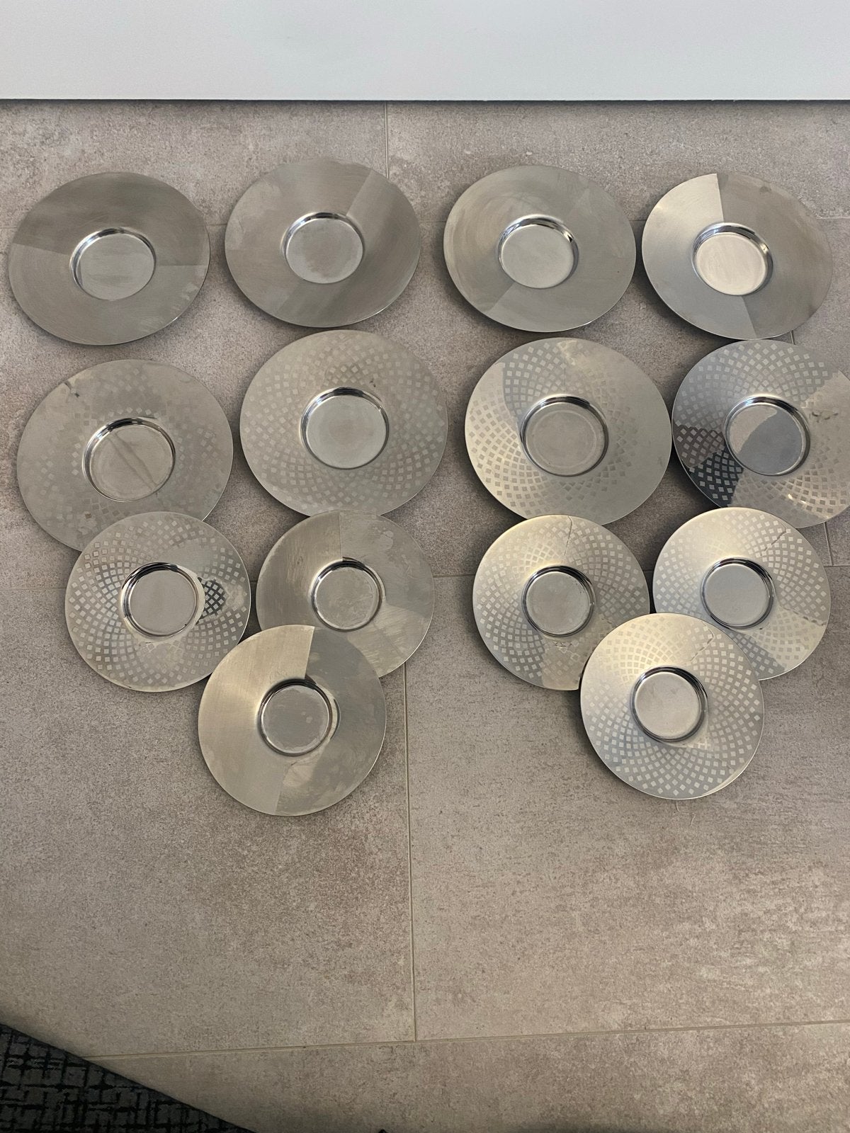 Nespresso Atelier Collections schotels (12 stuks), Gebruikt, Overige merken, Ophalen of Verzenden, Metaal