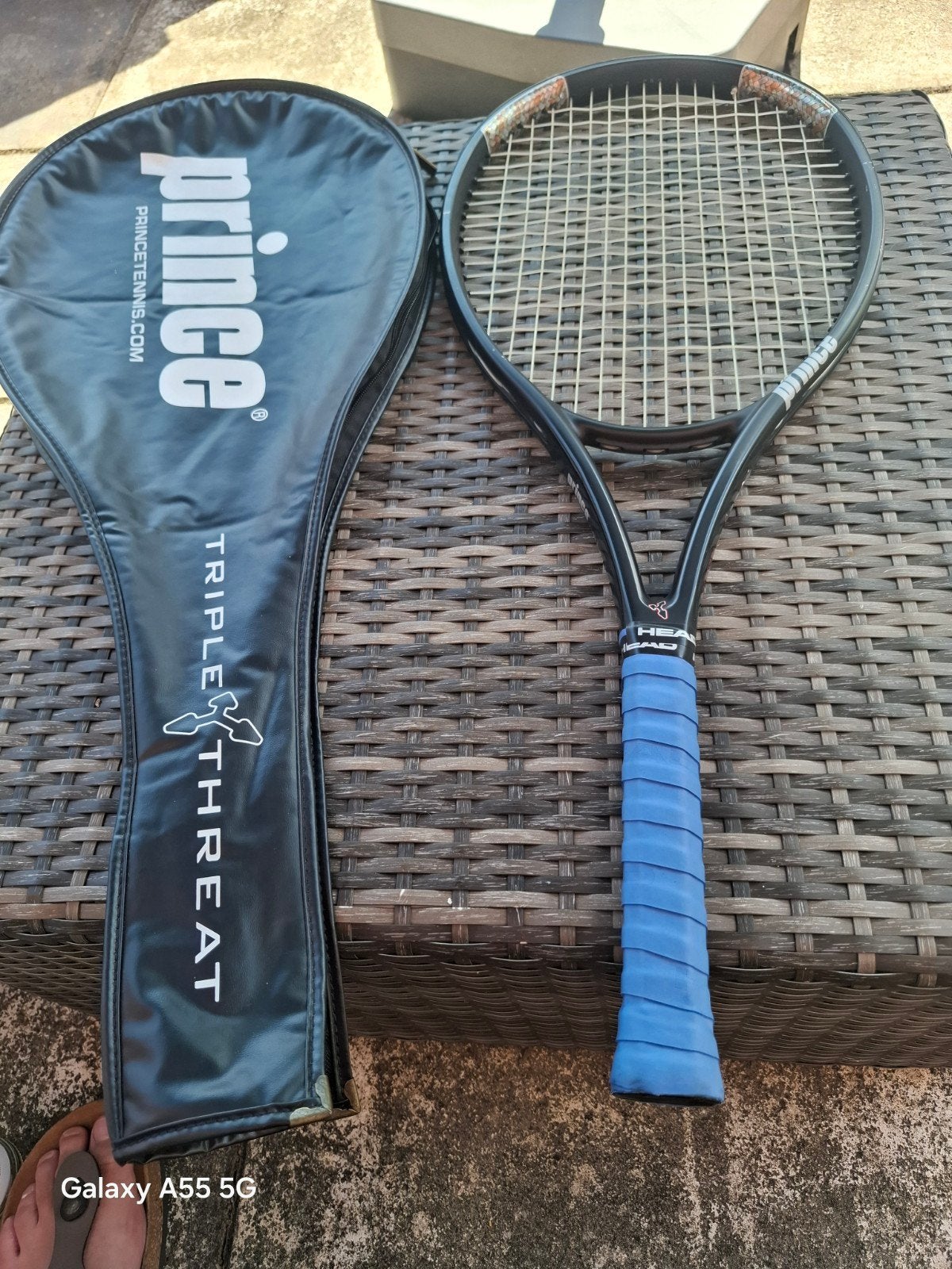 Prince Triple Threat Tungsten Tennisracket met hoes L1, Sport en Fitness, Tennis, Gebruikt, Info@princetennis.com, L1, Prince