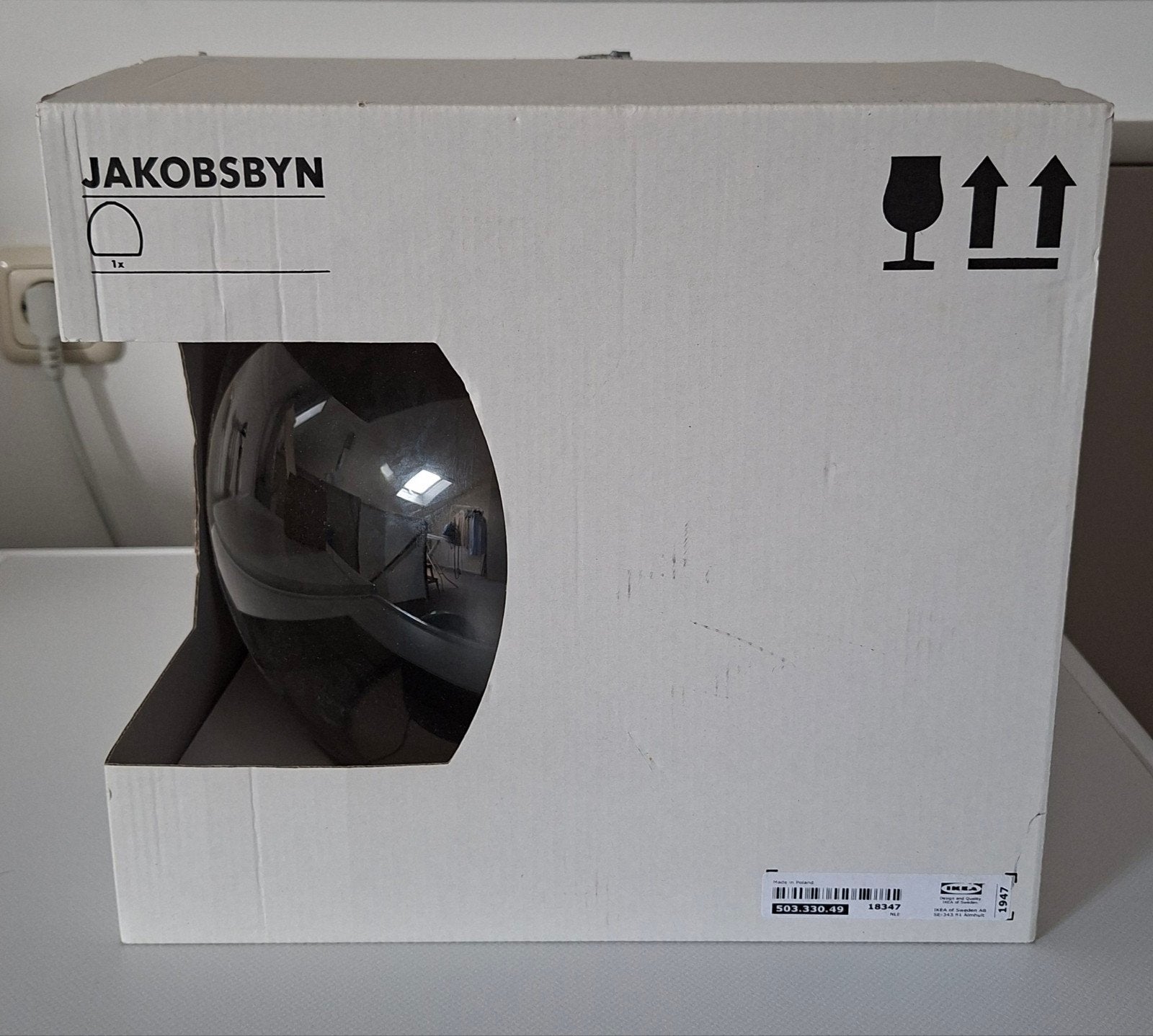 IKEA JAKOBSBYN Lamp - Grijs glas, Ophalen, Zo goed als nieuw, Glas, Modern