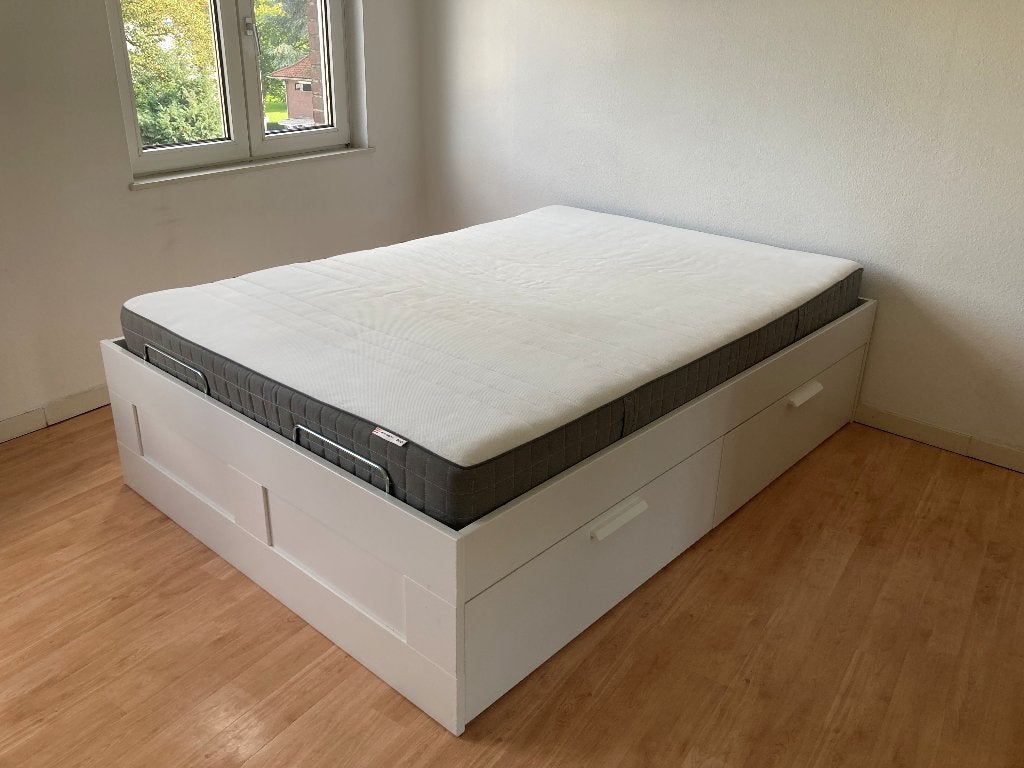 IKEA BRIMNES bed 140x200 cm – gratis af te halen, Huis en Inrichting, Ophalen, Gebruikt, Wit, Tweepersoons