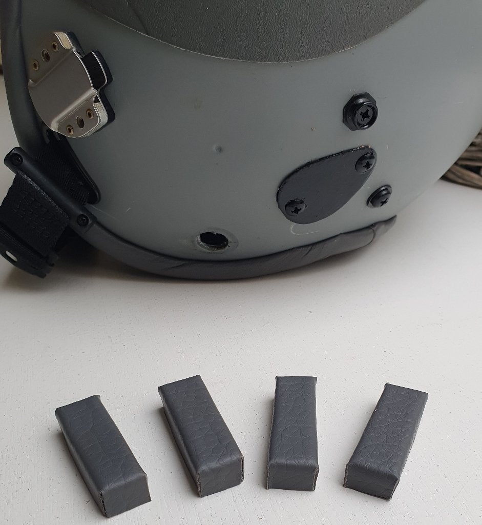 Nieuwe Gentex HGU-55 visor stops grijs leer type 2.0 of 3.0, Verzamelen, Ophalen, Luchtmacht, Nederland, Helm of Baret