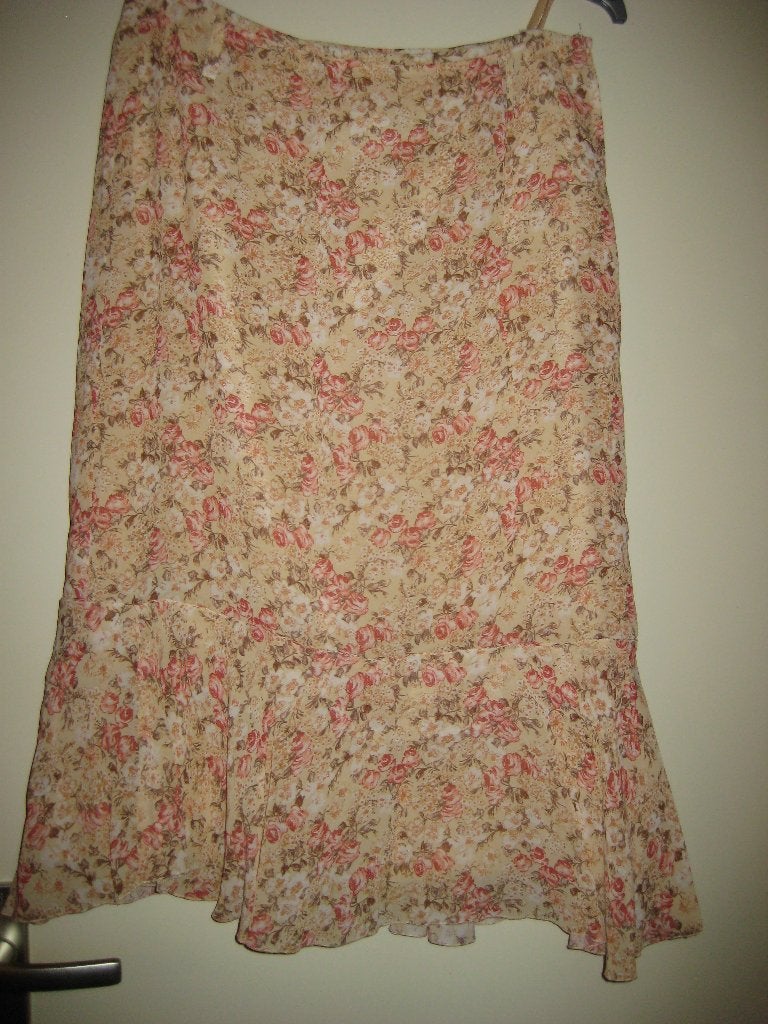Gebloemde rok, 42, Hirsch, Kleding | Dames, Ophalen of Verzenden, Zo goed als nieuw, Maat 42/44 (L), Knielengte