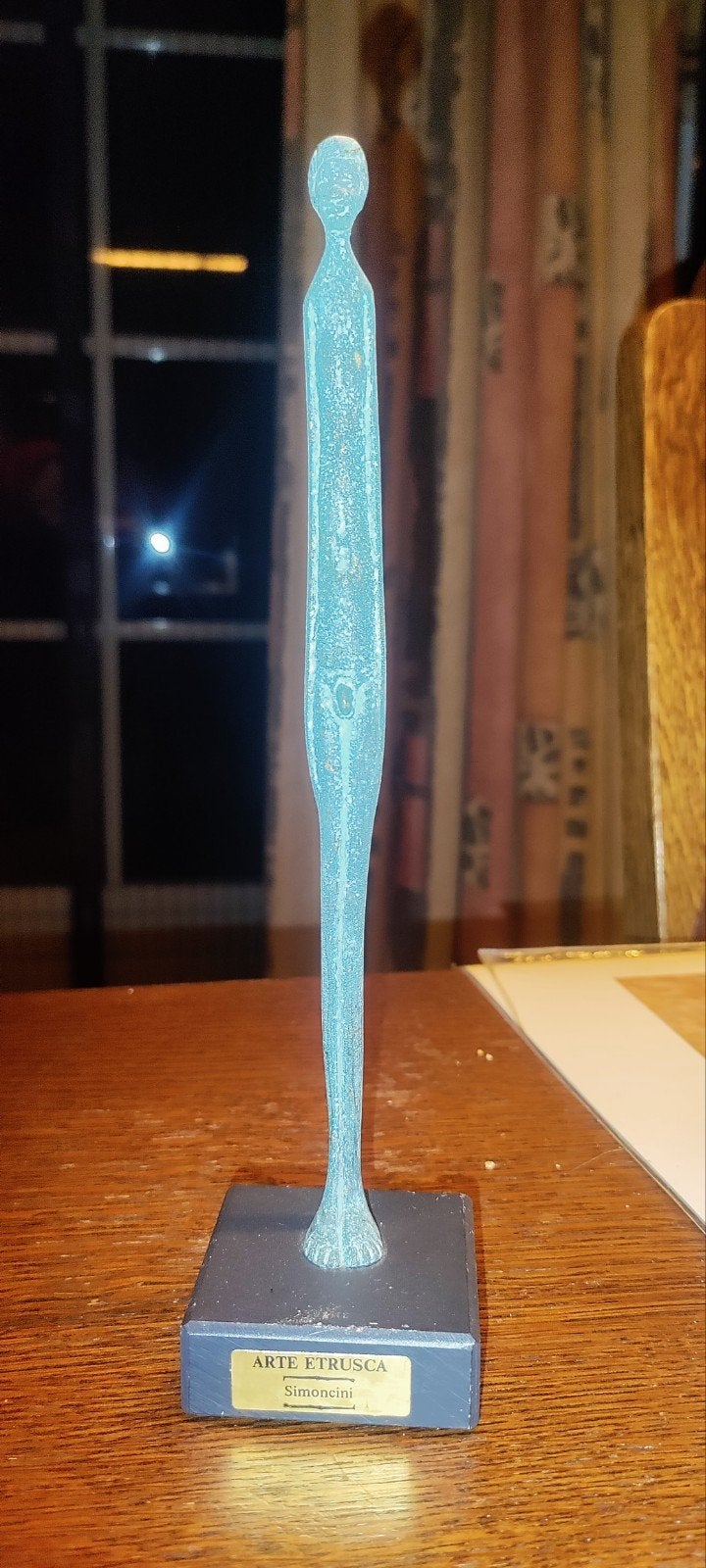Etruskisch bronzen beeldje - Arte Etrusca Simoncini, Antiek en Kunst, Gepatineerd, Ophalen of Verzenden, Brons, Beeld