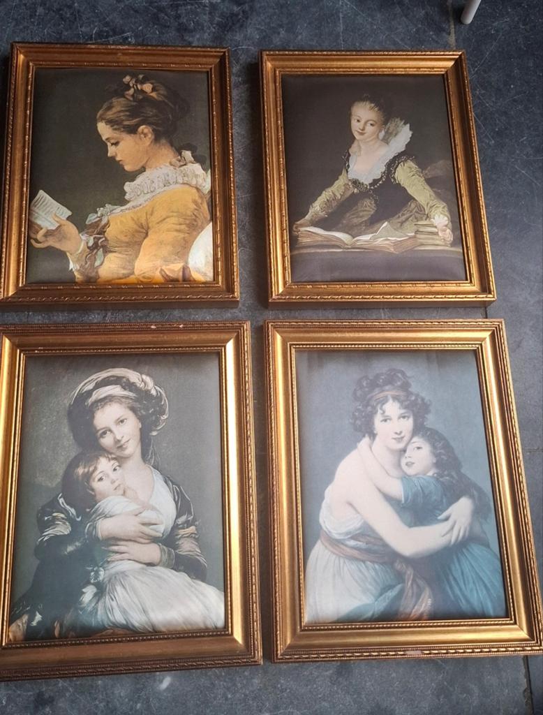Schilderijen op linnen: Vigée Le Brun & Fragonard replica', Ophalen