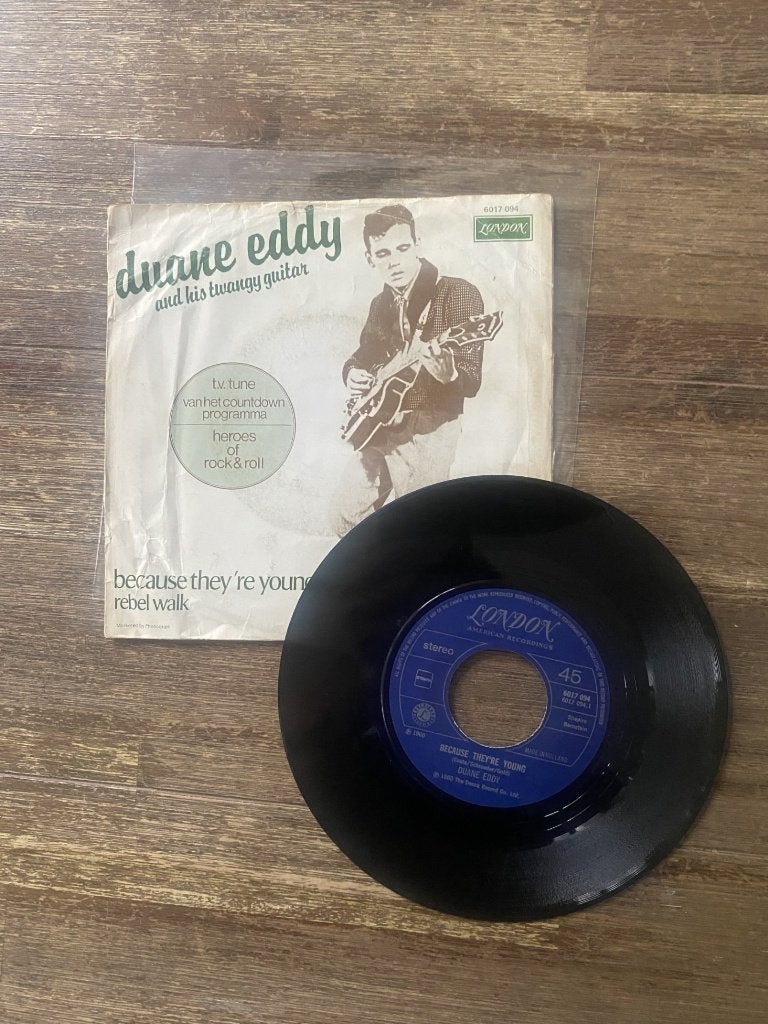 Duane Eddy – Because They're Young, Cd's en Dvd's, Gebruikt, 7 inch, Ophalen of Verzenden, Pop