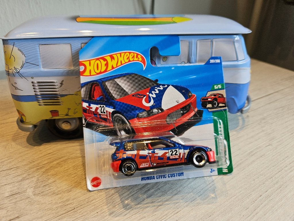 Hot Wheels Honda Civic Custom Blue Red White 1:64, Hobby en Vrije tijd, Modelauto's | Overige schalen, Ophalen of Verzenden, Nieuw