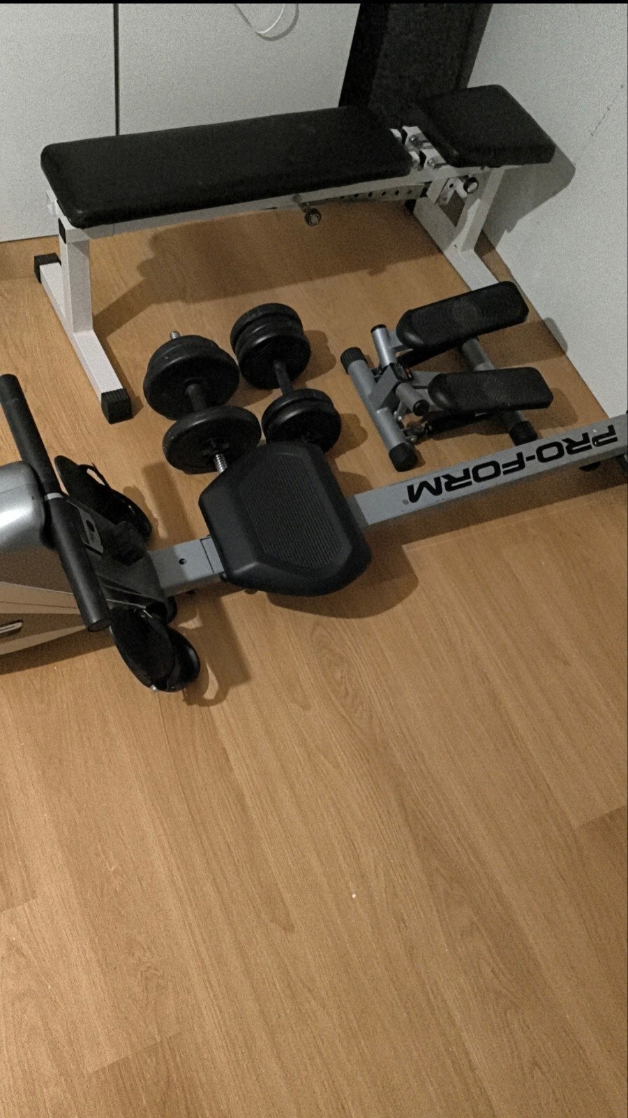 Complete Pro-Form Fitness Set:Hometrainer, Bank, Halters, St, Ophalen, Gebruikt, Benen, Dumbbell