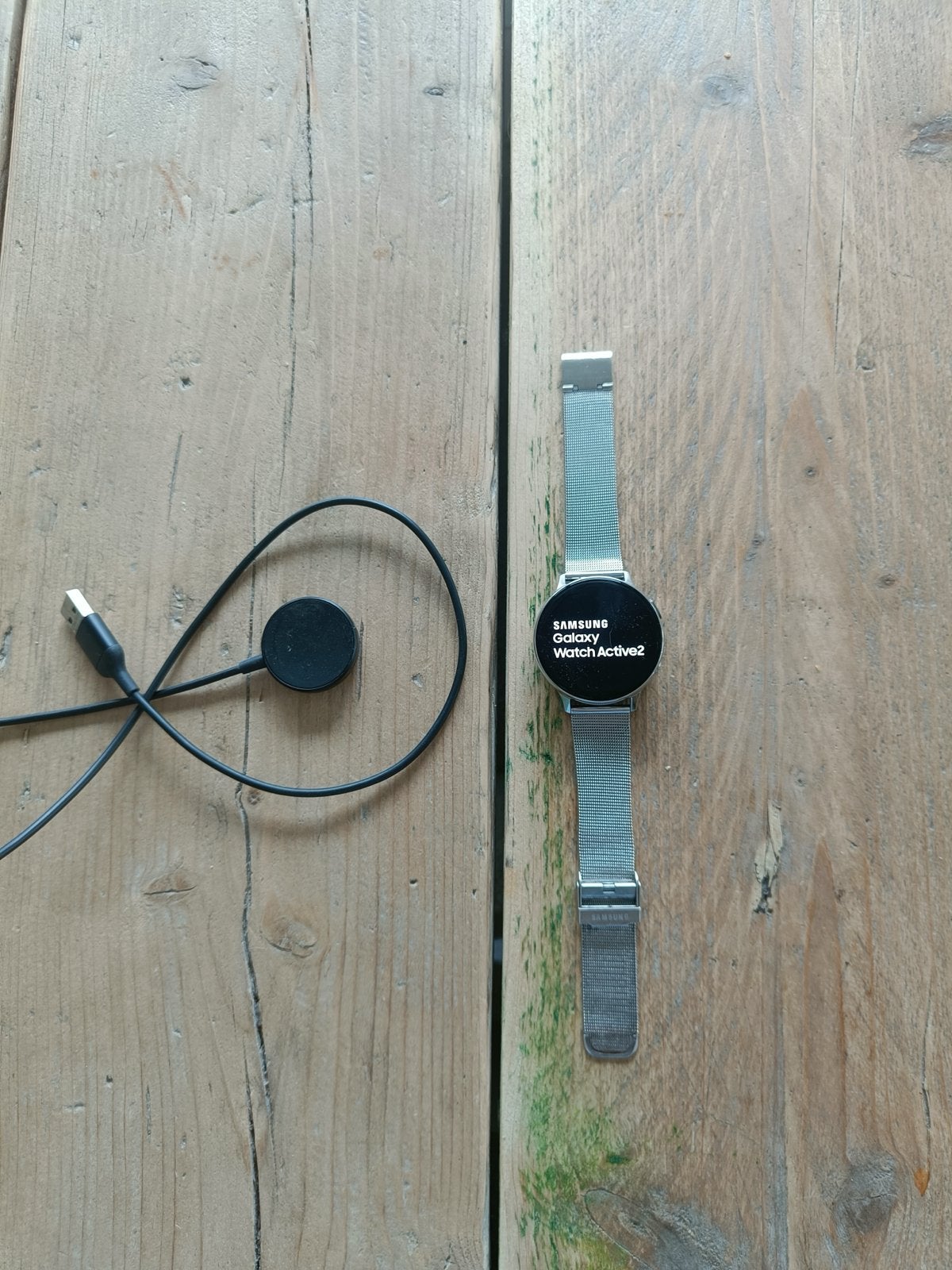 Samsung Galaxy Watch Active2 - Zilver met oplader, Hartslag, Ophalen of Verzenden, Zo goed als nieuw, Waterdicht