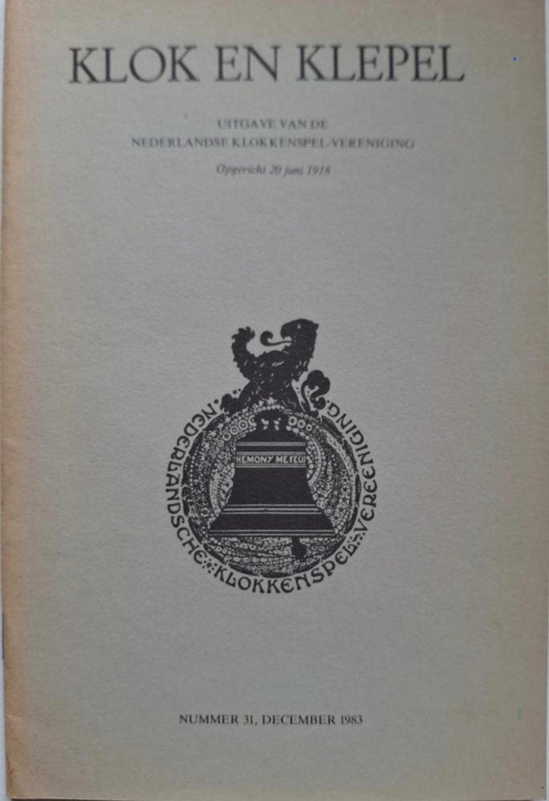 Klok en klepel - klokkenspel-vereniging, Ophalen of Verzenden, Gelezen