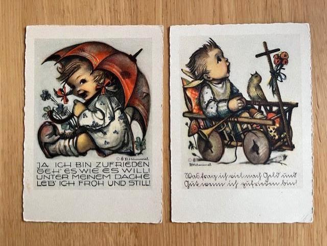 2 oude kaarten hummel, Verzamelen, Ophalen of Verzenden, Voor 1920, Ongelopen, Kinderen