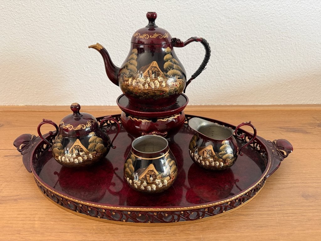 Tinnen theeservies, Antiek en Kunst, Ophalen