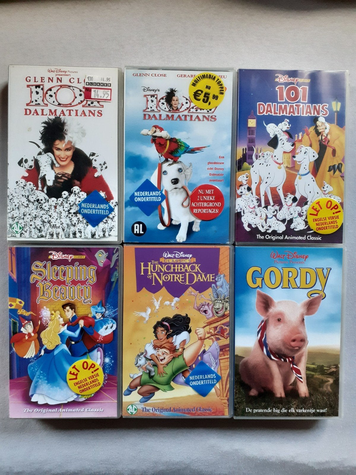 Disney - Classics - o.a 101 Dalmatians - Sleeping Beauty, Gebruikt, Animatie, Alle leeftijden, Ophalen of Verzenden