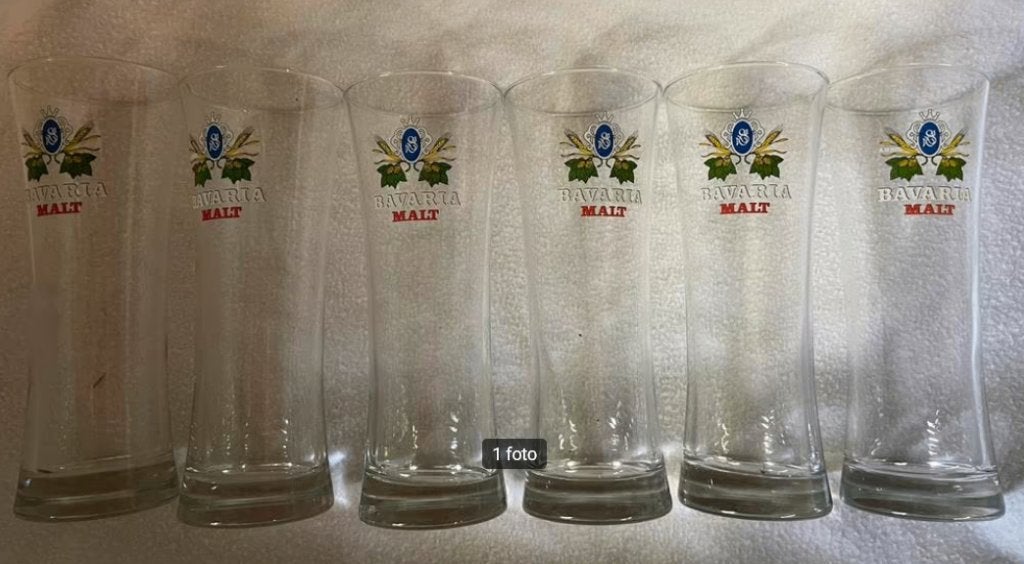 Set van 6 Bavaria Malt bierglazen, Verzamelen, Biermerken, Ophalen of Verzenden, Nieuw, Glas of Glazen, Bavaria