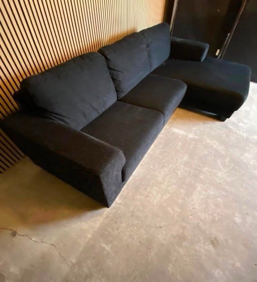 !!ACTIE!! ZWARTE HOEKBANK, IN PRIJS VERLAAGD, 250 tot 300 cm, Verzenden, MODERN COMPACT, Hoekbank