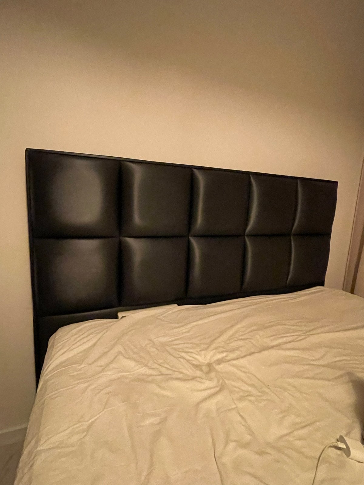 Hoofdbord 180cm - donker grijs, Ophalen, Gebruikt, Zwart, Tweepersoons