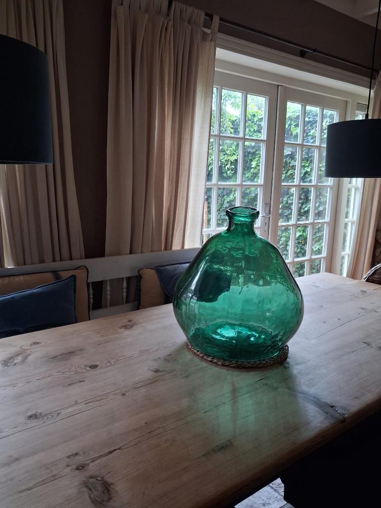 XXL Bolai vaas gerecycled glas - groen, Huis en Inrichting, Woonaccessoires | Vazen, Ophalen, Minder dan 50 cm, Groen, Glas