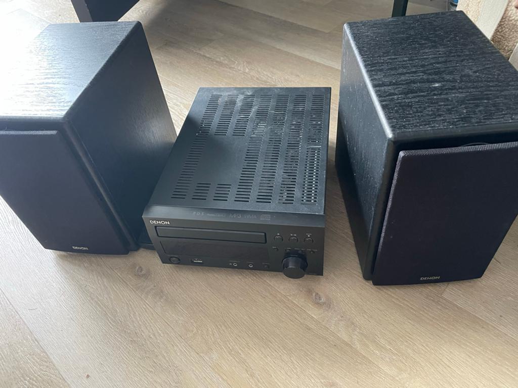 Denon RCD-M37 Set met speakers en afstandsbediening, Gebruikt, Denon, Ophalen of Verzenden, Microset