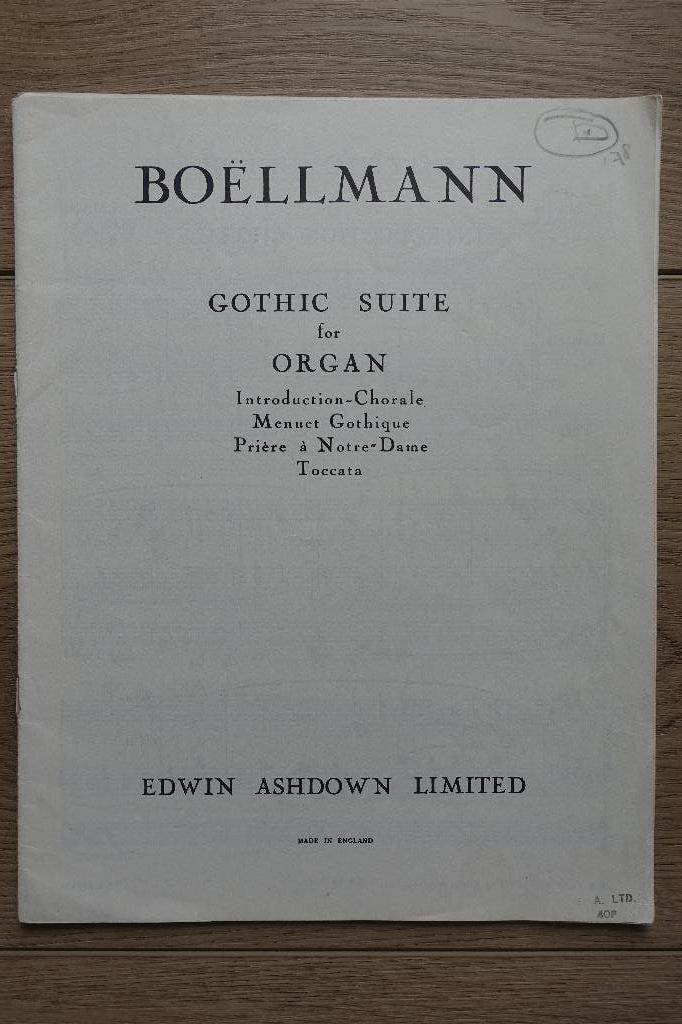 Boëllmann Gothic Suite voor orgel, Gebruikt, Klassiek, Ophalen of Verzenden, Artiest of Componist