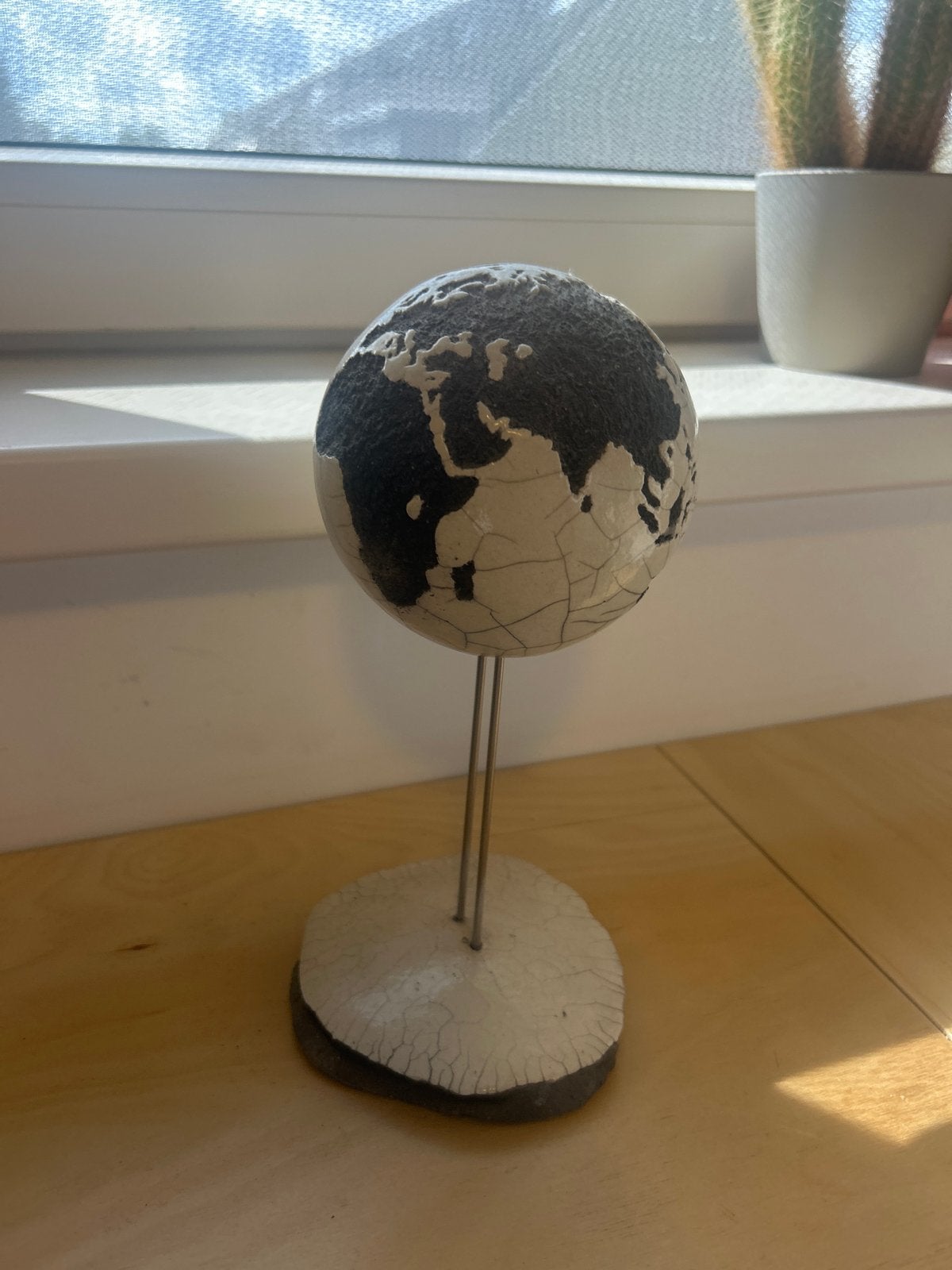 Decoratieve Wereldbol - Zwart/Wit, Ophalen, Gebruikt, Metaal, Overige typen