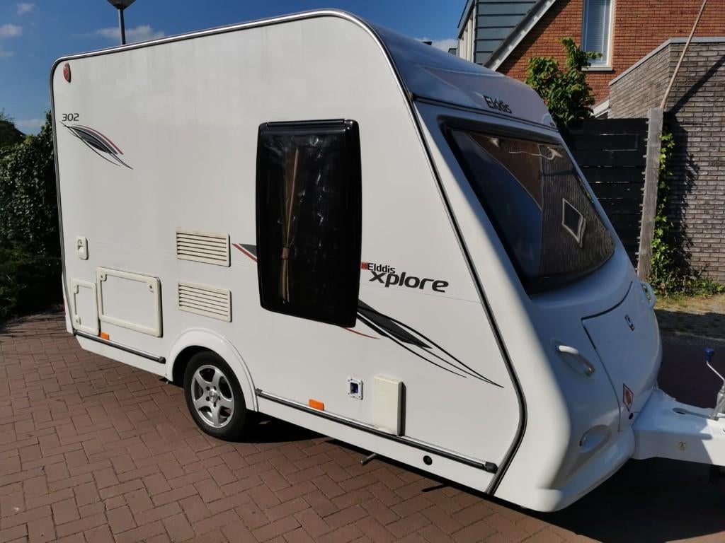 Elddis Xplore 302 caravan incl. voortent (1e eigenaar), Caravans en Kamperen, Ringverwarming, Elddis, Rondzit, 750 - 1000 kg