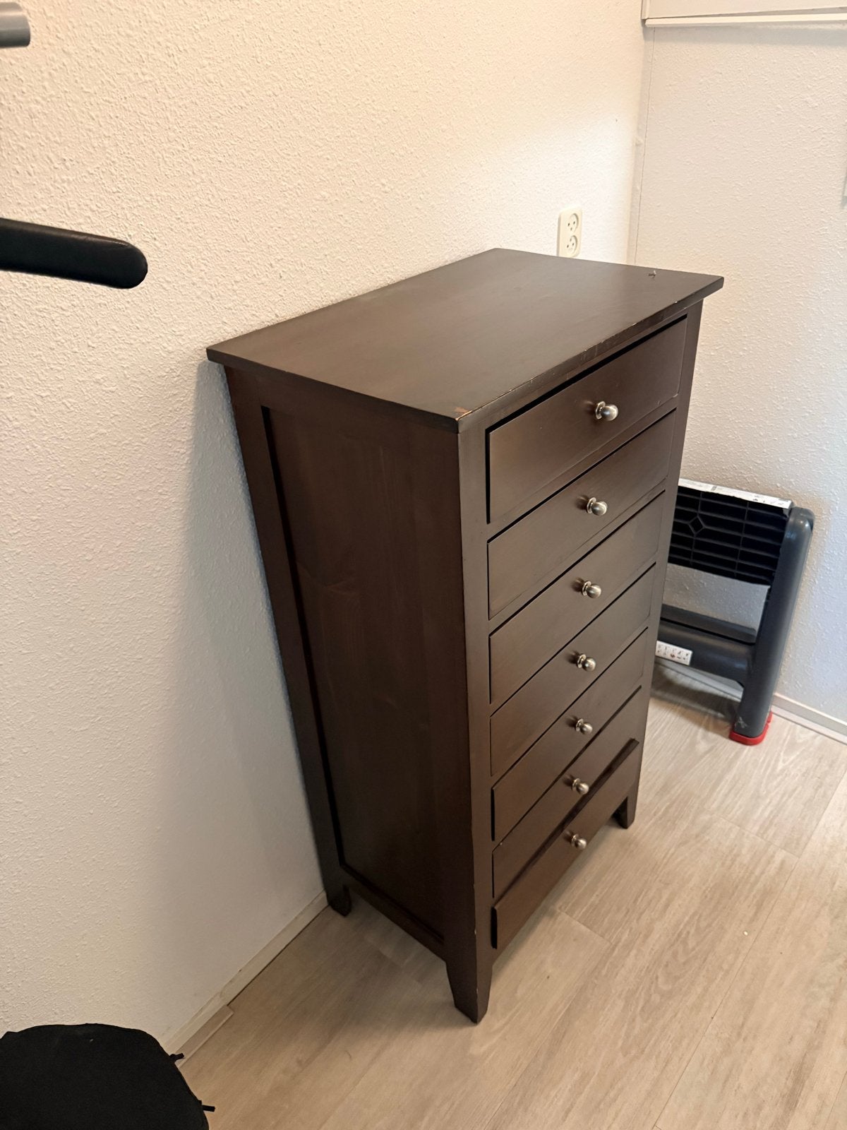 Donkerbruin ladekastje met 7 laden, Huis en Inrichting, Kasten | Ladekasten, Minder dan 50 cm, Gebruikt, 5 laden of meer, 100 tot 150 cm