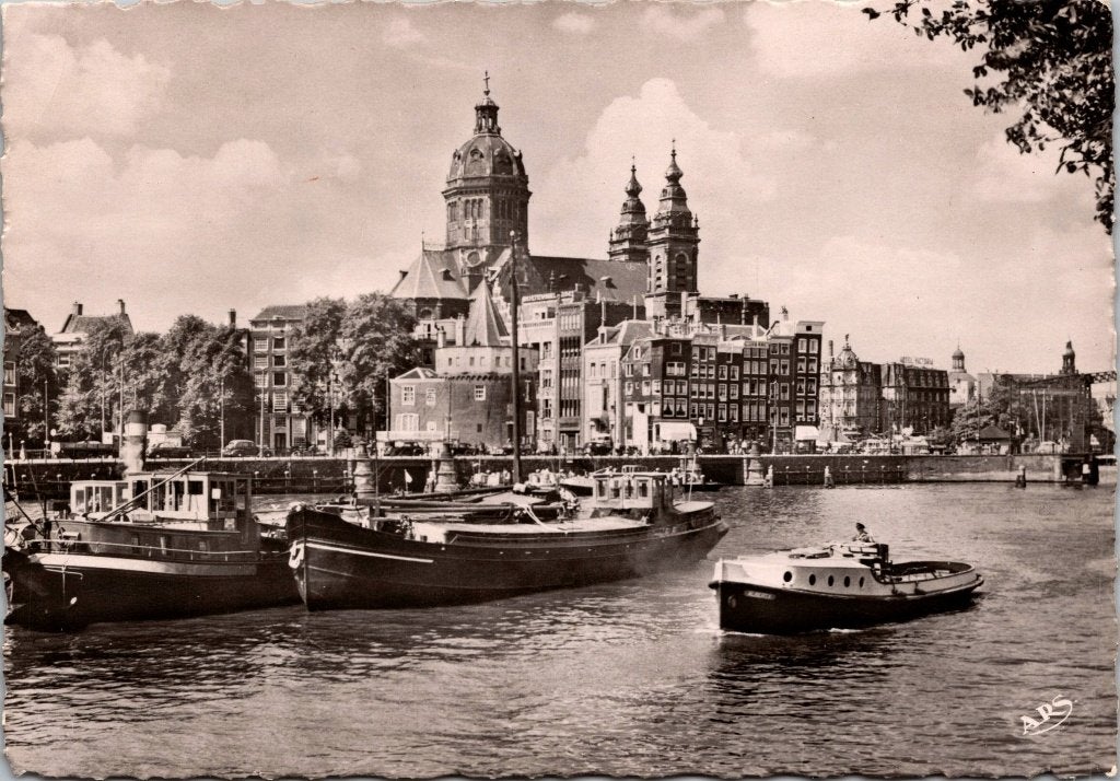 Amsterdam Prins Hendrikkade z/w - 10 oude ansichtkaarten, Ophalen of Verzenden, 1940 tot 1960, Ongelopen, Noord-Holland
