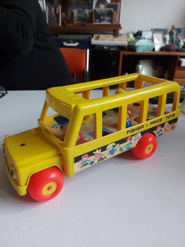 Vintage Fisher-Price Schoolbus met Figuren, Ophalen of Verzenden, Gebruikt, Auto of Voertuig