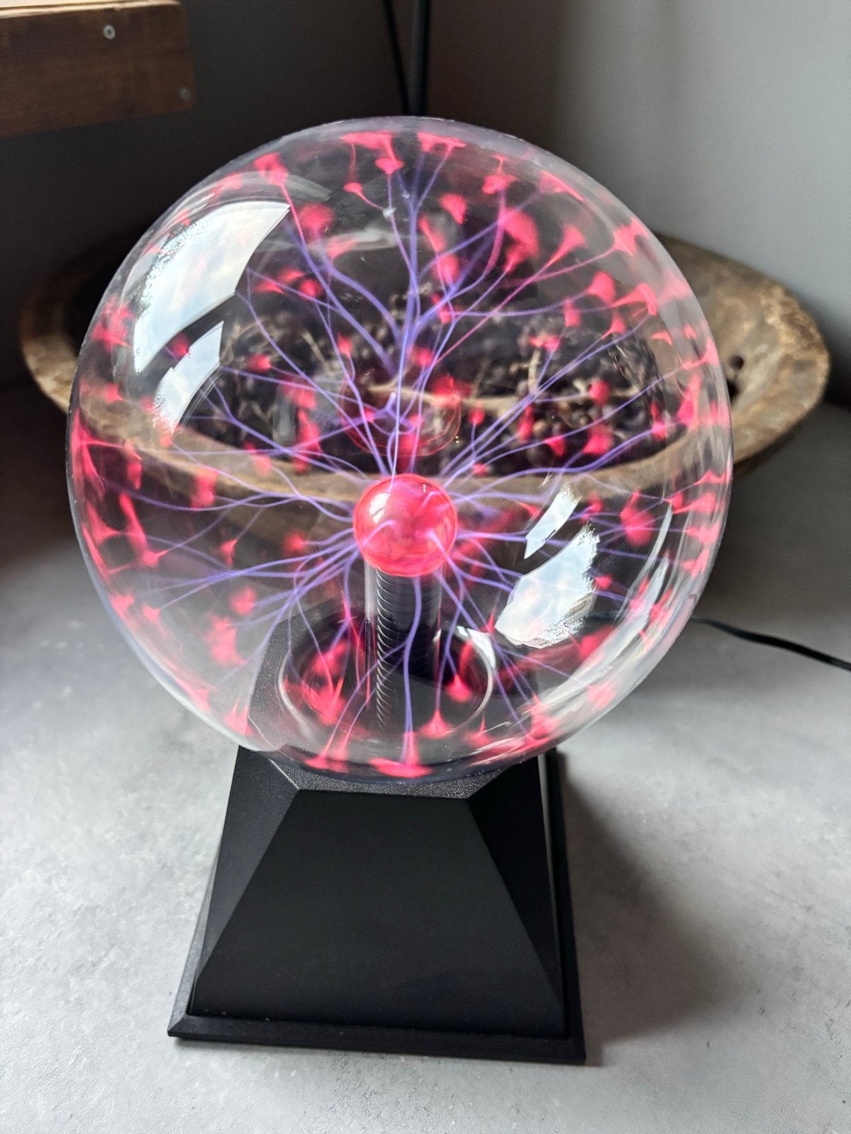 Plasmabol lamp met adapter - Zo goed als nieuw, Ophalen, Zo goed als nieuw, Glas, Meerkleurig