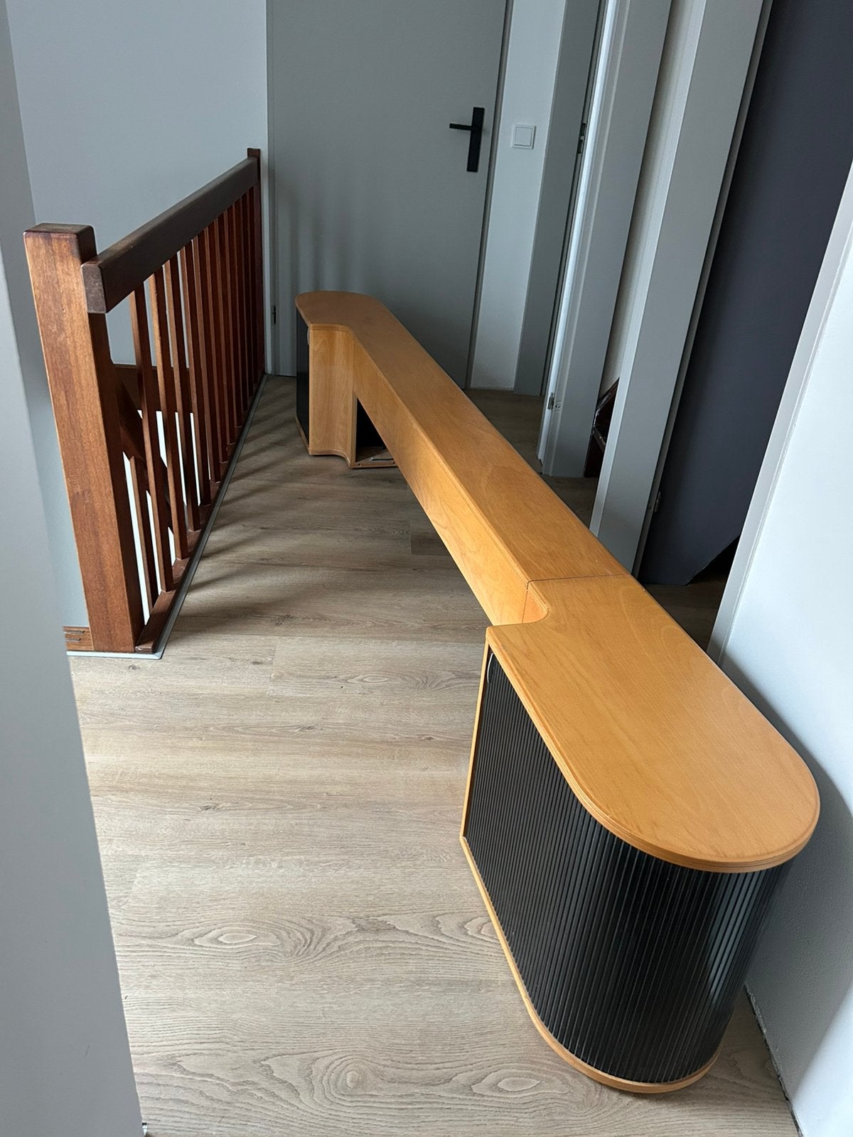 Auping Auronde 180x200 bed met achterwand nachtkastjes, Ophalen, Overige kleuren, Tweepersoons, 180 cm