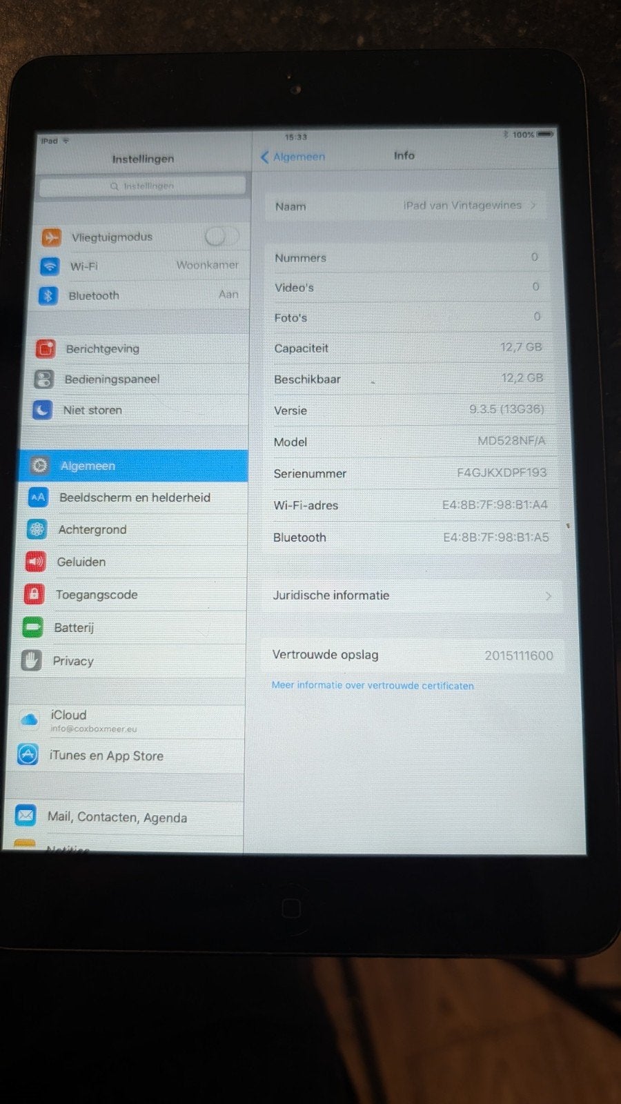 Apple iPad Mini 1e generatie 16GB Wi-Fi Zwart, Computers en Software, Apple iPads, Gebruikt, Apple iPad, 8 inch, Ophalen of Verzenden