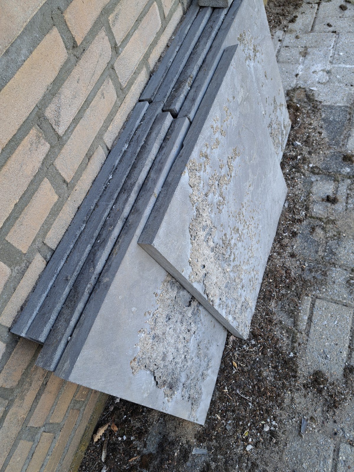 Blauwe hardsteen tegels 50x50x3cm - 9 stuks, Ophalen