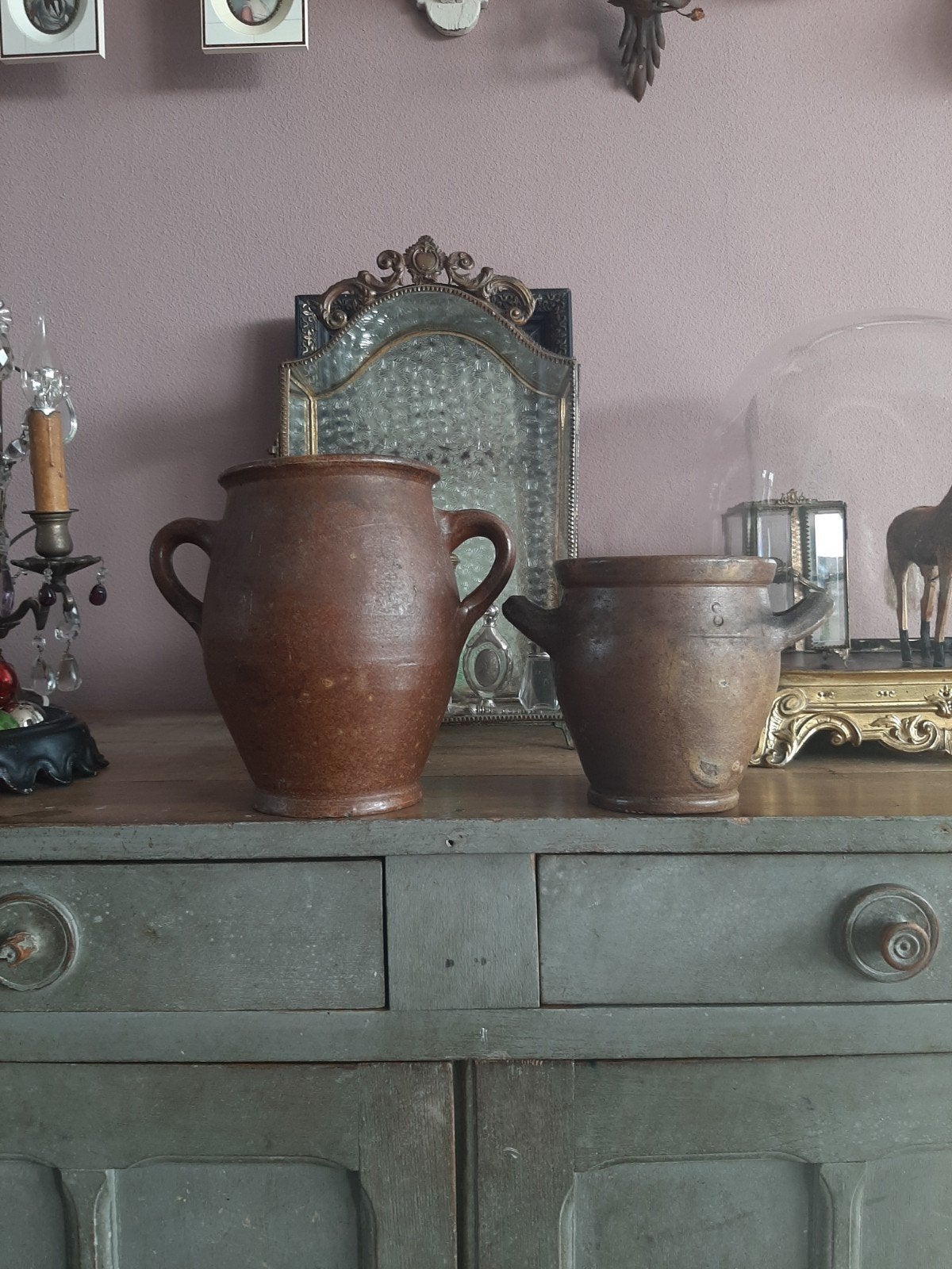 2  ...  OUD  ...  AARDEWERK  ...  POTTEN, Ophalen of Verzenden, Overige kleuren, Aardewerk of Porselein, Minder dan 50 cm