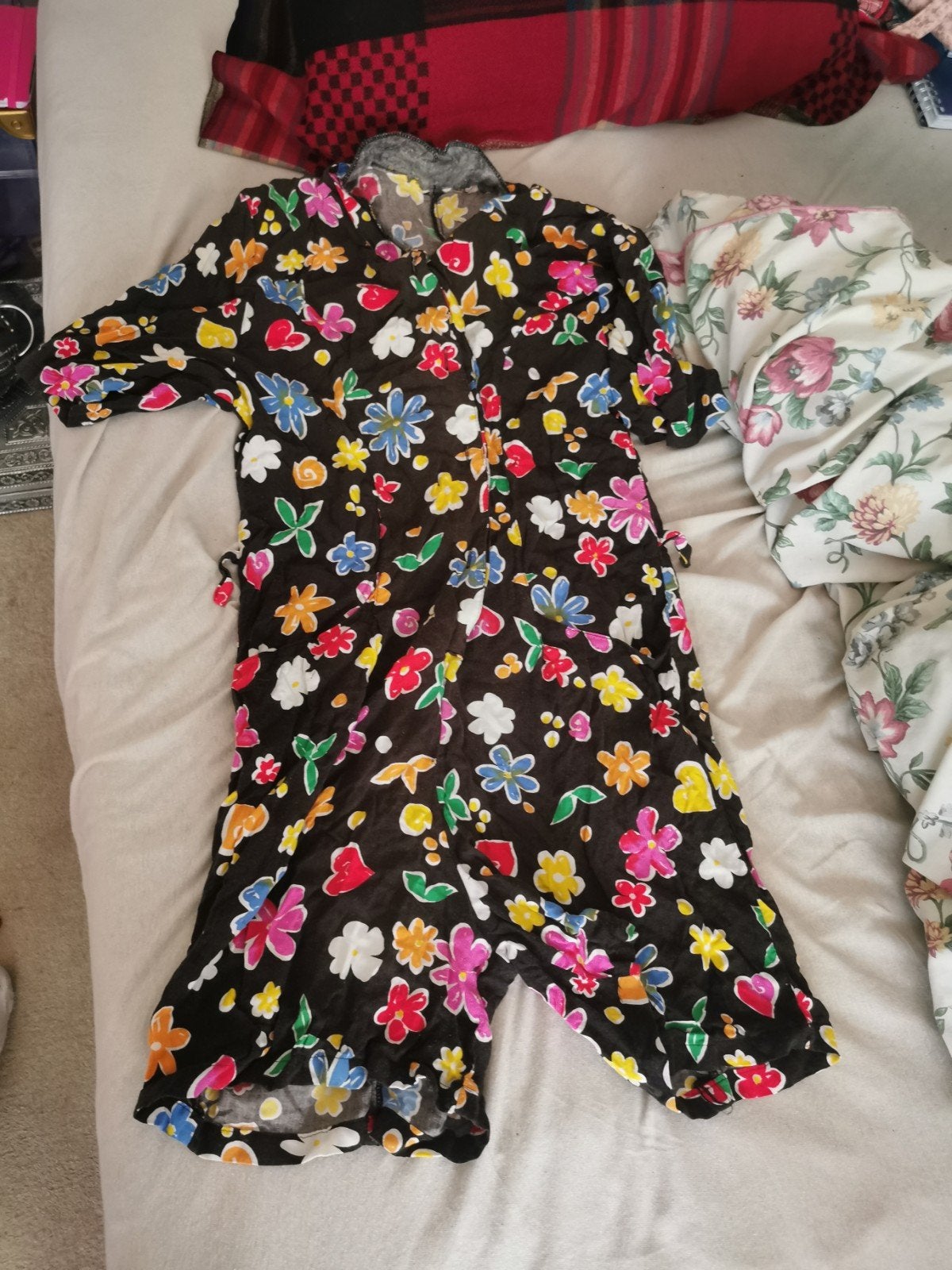 Zwarte jumpsuit met bloemenprint, Kleding | Dames, Zwart, Ophalen of Verzenden, Onbekend, Maat 36 (S)