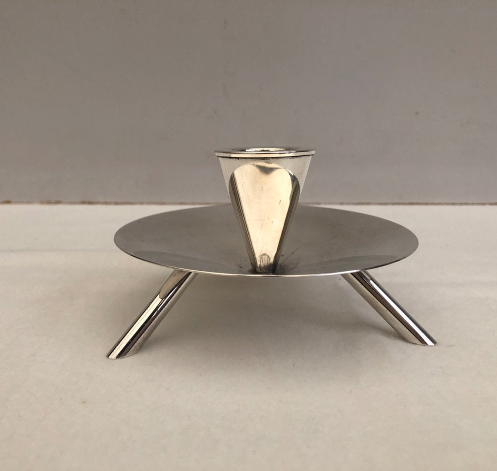 Deense design Kandelaar - Carl Christensen Jr 60 Vintage, Zilver, Gemerkt, Ophalen of Verzenden, Overige materialen
