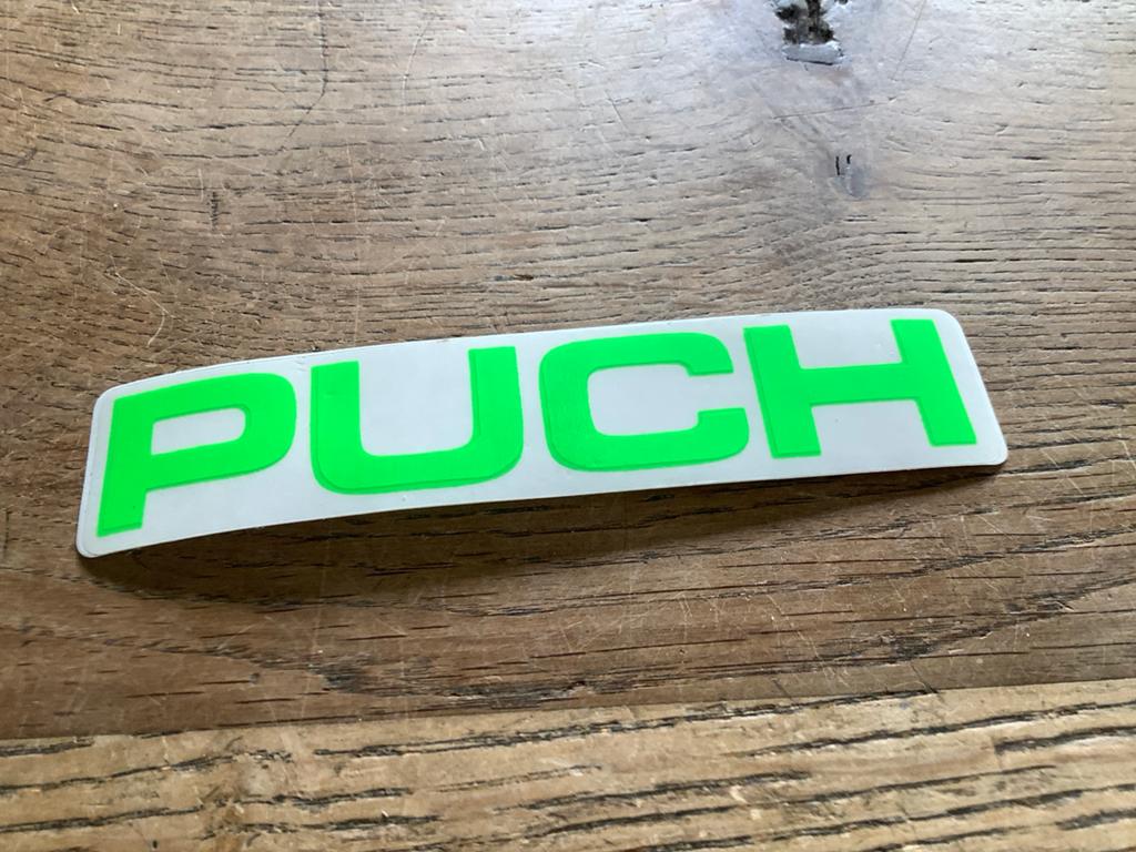 Puch sticker Kawasaki groen - Nieuw 12,5 x 2,5 cm, Verzenden, Nieuw, Overige typen
