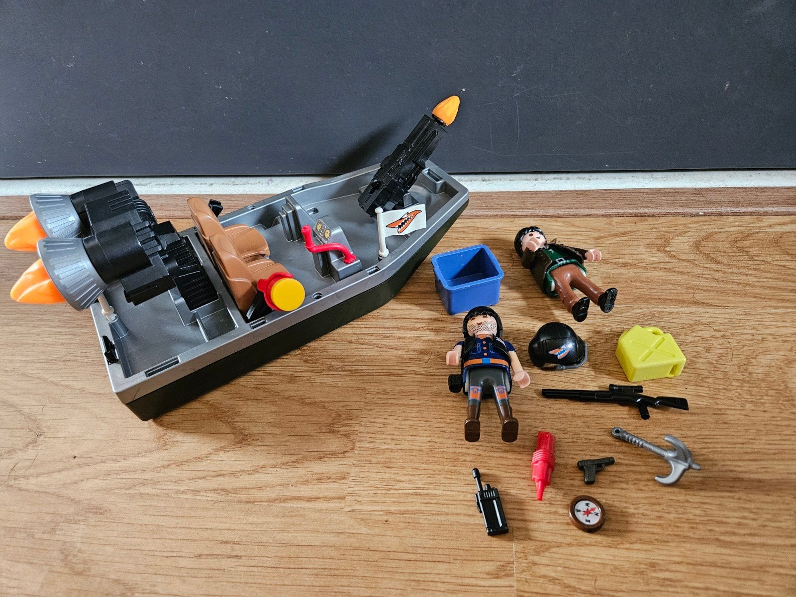 playmobil schatjagers mrt boot met kanon en stropers, Wild life, Gebruikt, Complete set, Ophalen of Verzenden