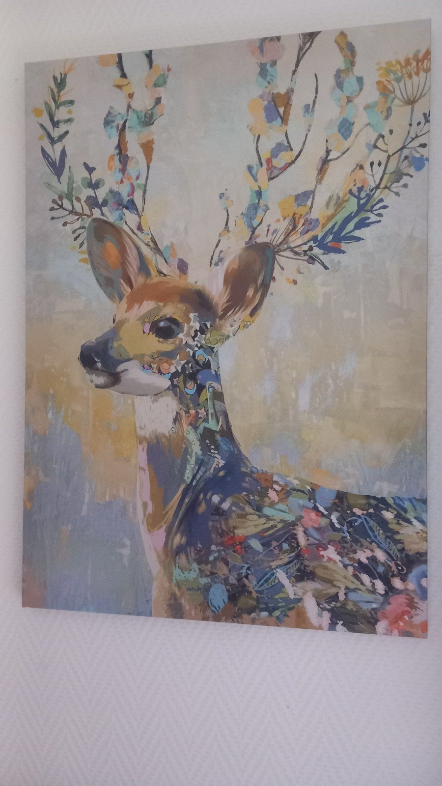 Canvas schilderij hert met bloemen, Ophalen, Schilderij