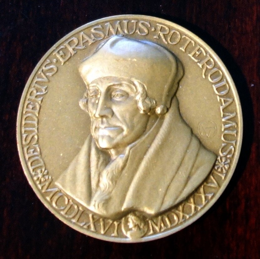 Bronzen Erasmuspenning 1984 Koninklijke Begeer. MarketGarden, Verzenden, Brons, Nederland