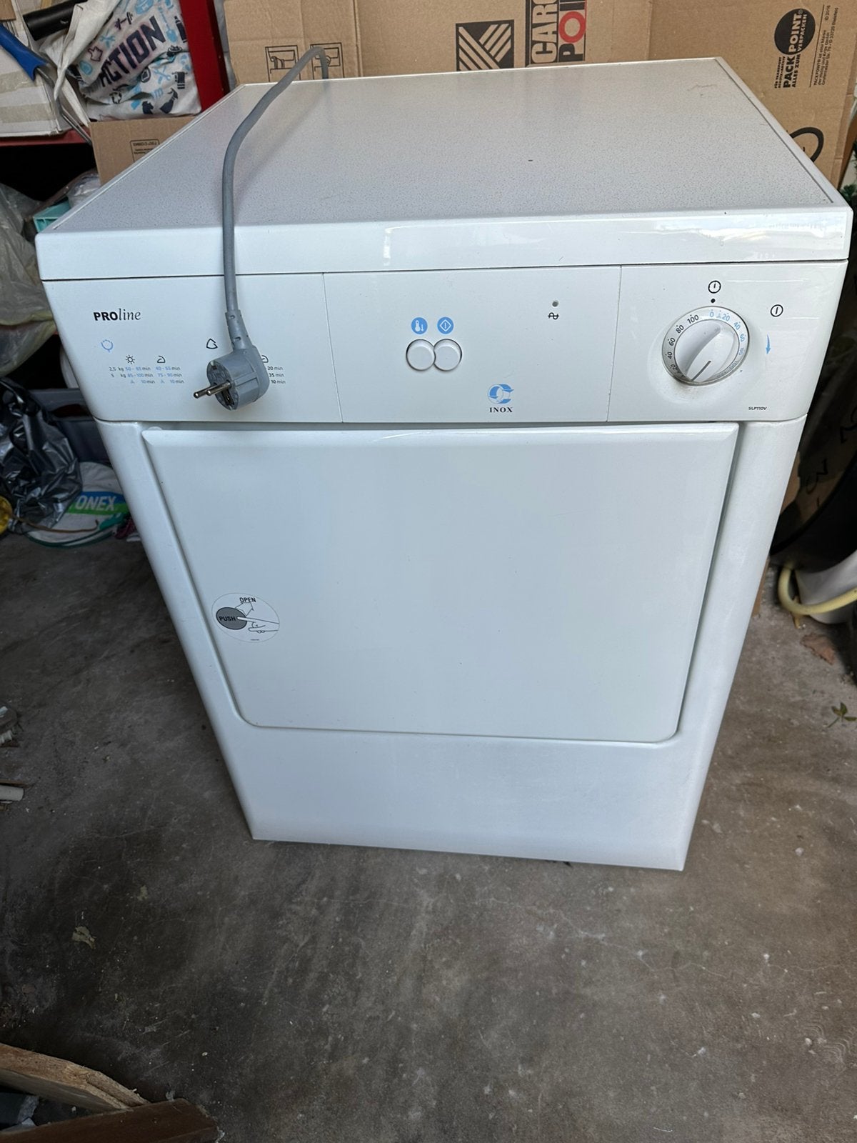 Wasdroger, merk Inox, proline, SLP11OV, Ophalen, 6 tot 8 kg, Luchtafvoer, Zo goed als nieuw