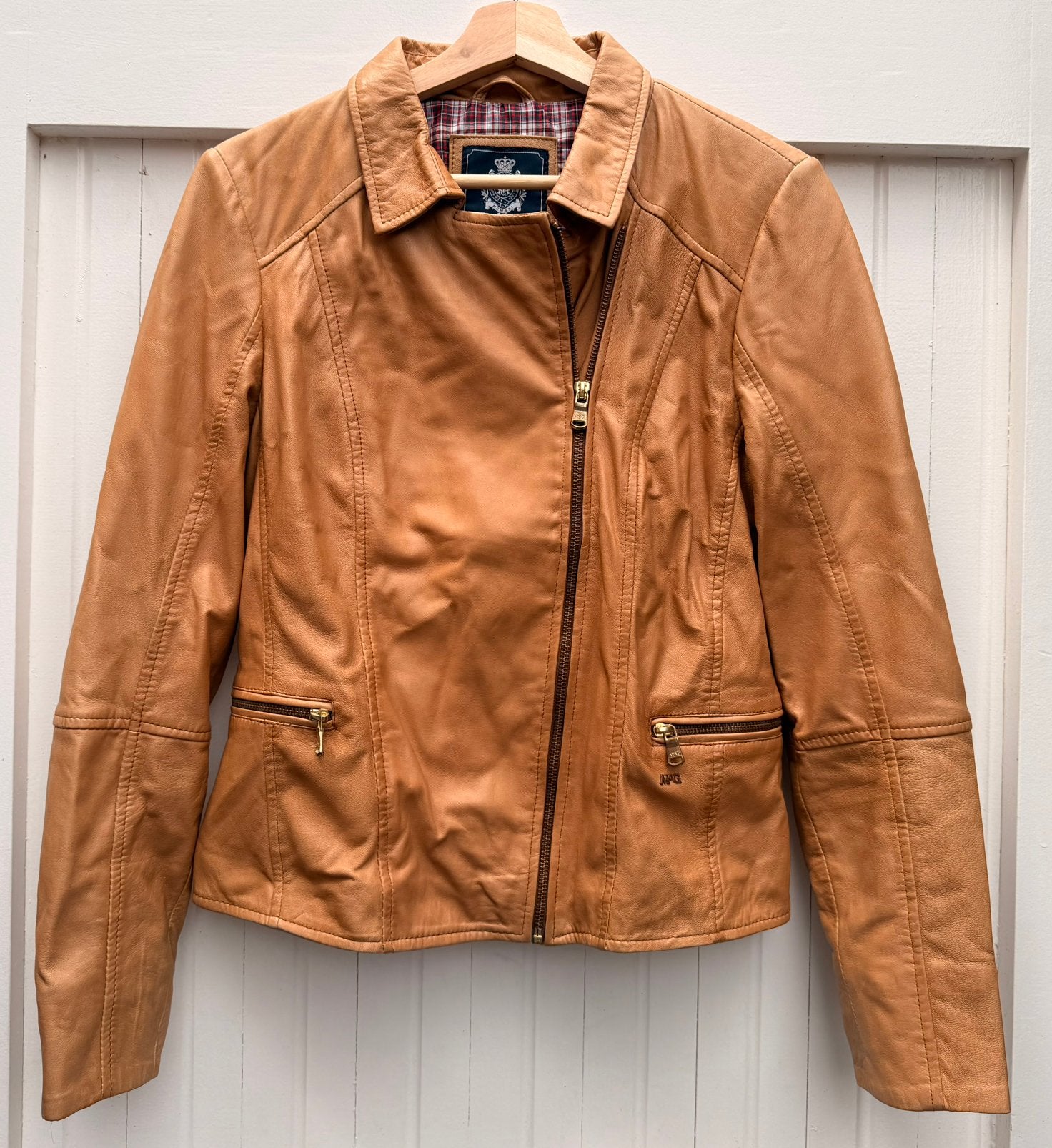 McGregor Leren Jas Dames Maat 40 (100% schapenleer), Kleding | Dames, Jassen | Zomer, Verzenden, Zo goed als nieuw, Maat 38/40 (M)