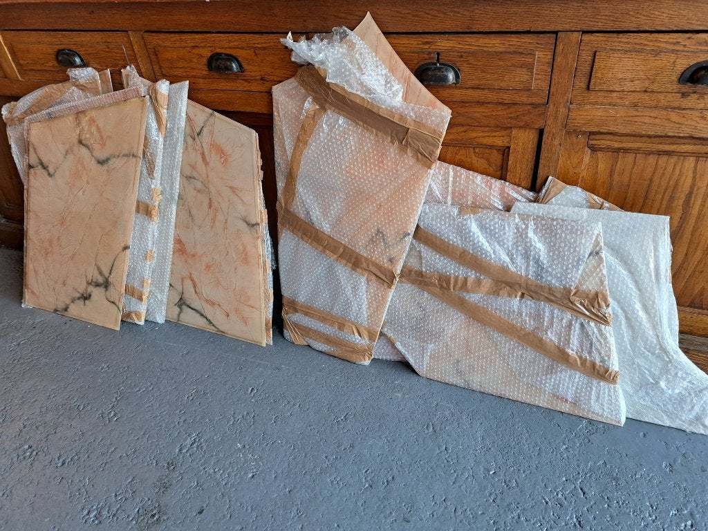 Partij los gemarmerd glas in Art Deco stijl zelf bewerken, Antiek en Kunst, Ophalen
