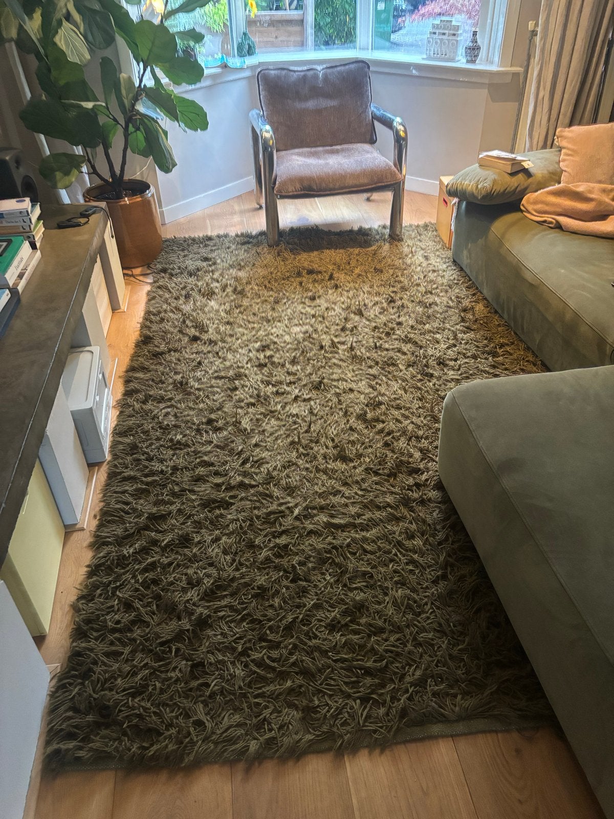 Ferm Living Meadow Tapenade - hoogpolig vloerkleed, Ophalen, Hoogpolig, Bruin, 200 cm of meer