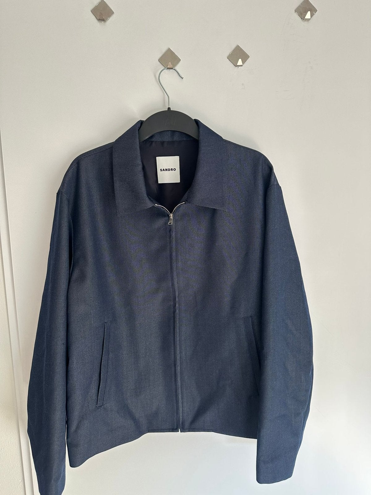 Sandro Denim Jas ( nieuw ), Maat 52/54 (L), Blauw, Nieuw, Ophalen of Verzenden