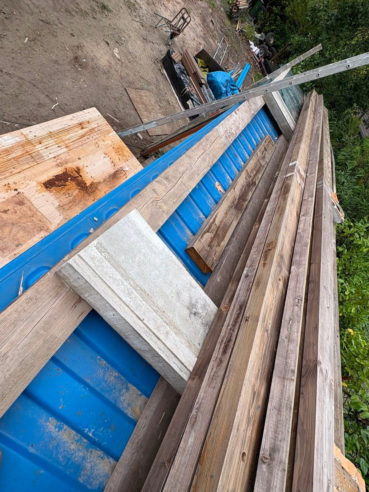 Gebruikte houten balken en planken, Tuin en Terras, Palen, Balken en Planken, Ophalen, Gebruikt
