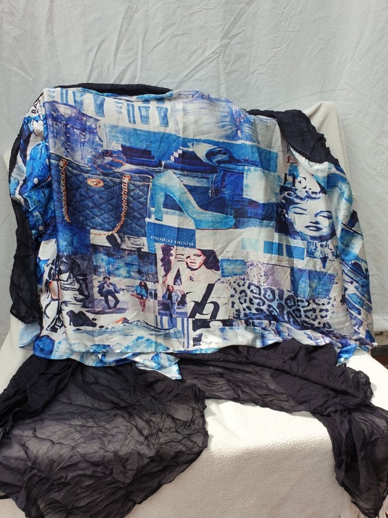 Stoere dames sjaal! Merk B loved. Japanse zijde, Maat 38/40 (M), ., Ophalen of Verzenden, Zo goed als nieuw