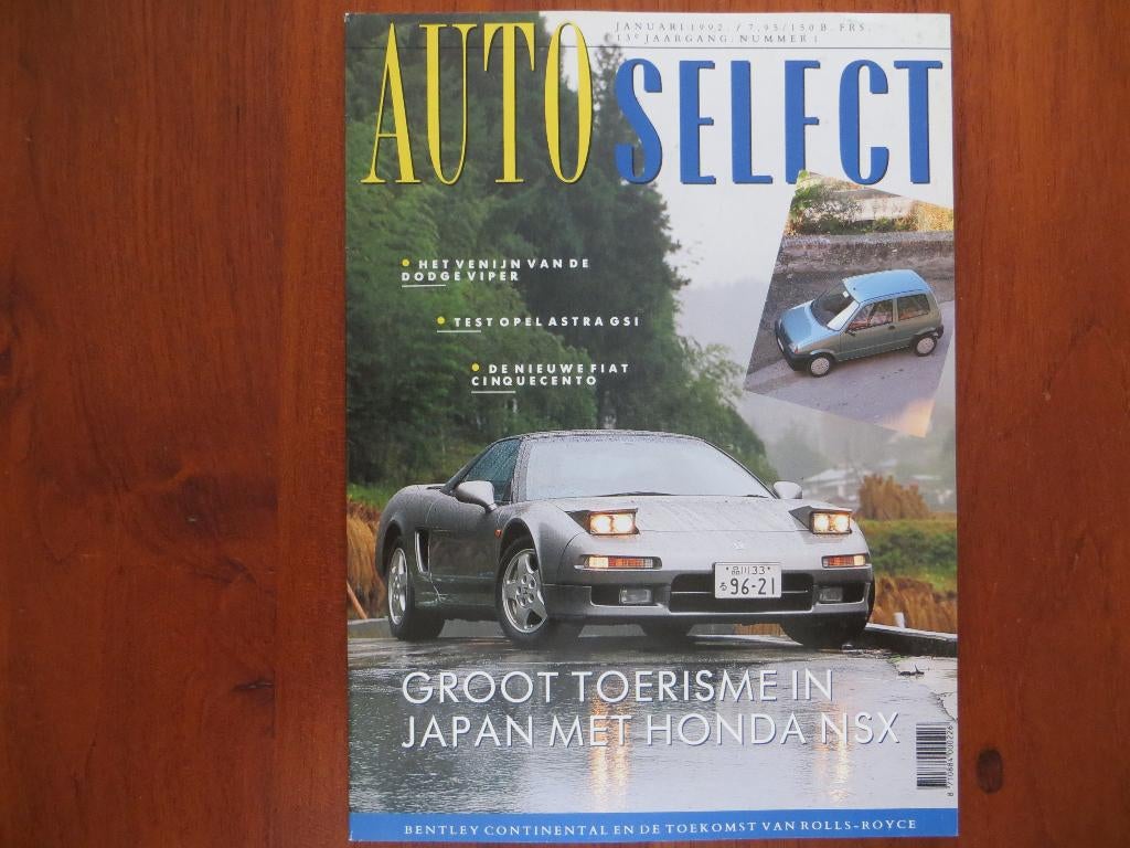 Autoselect 1 1992 Dodge Viper, Honda NSX, Continentatal R, Boeken, Ophalen of Verzenden, Nieuw, Honda