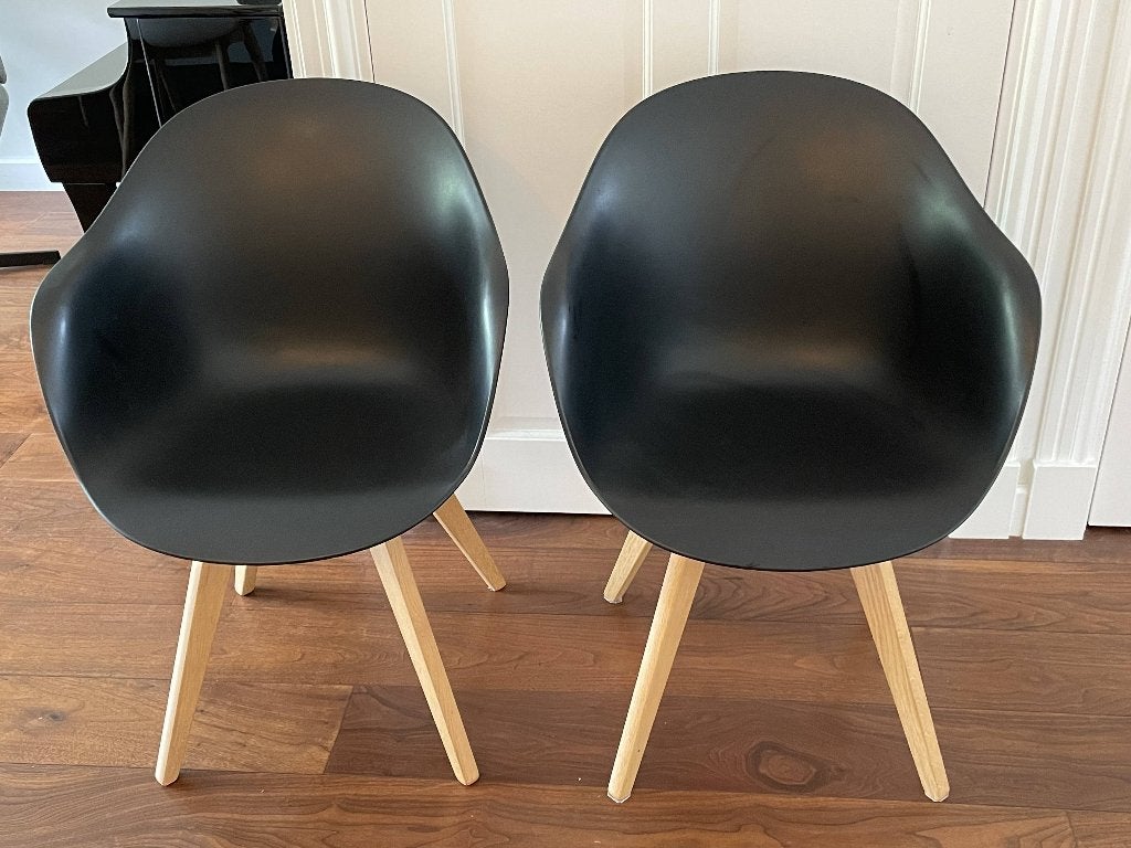 2 BoConcept eetkamerstoelen zwart, Twee, Zwart, Zo goed als nieuw, Modern
