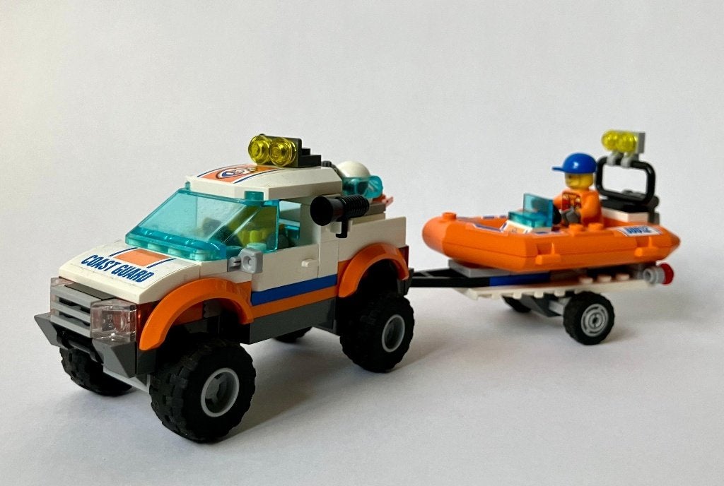 Lego City 60012 4x4-auto met aanhanger, motorboot en duiker, City, Lego, Inclusief instructies, Ophalen of Verzenden