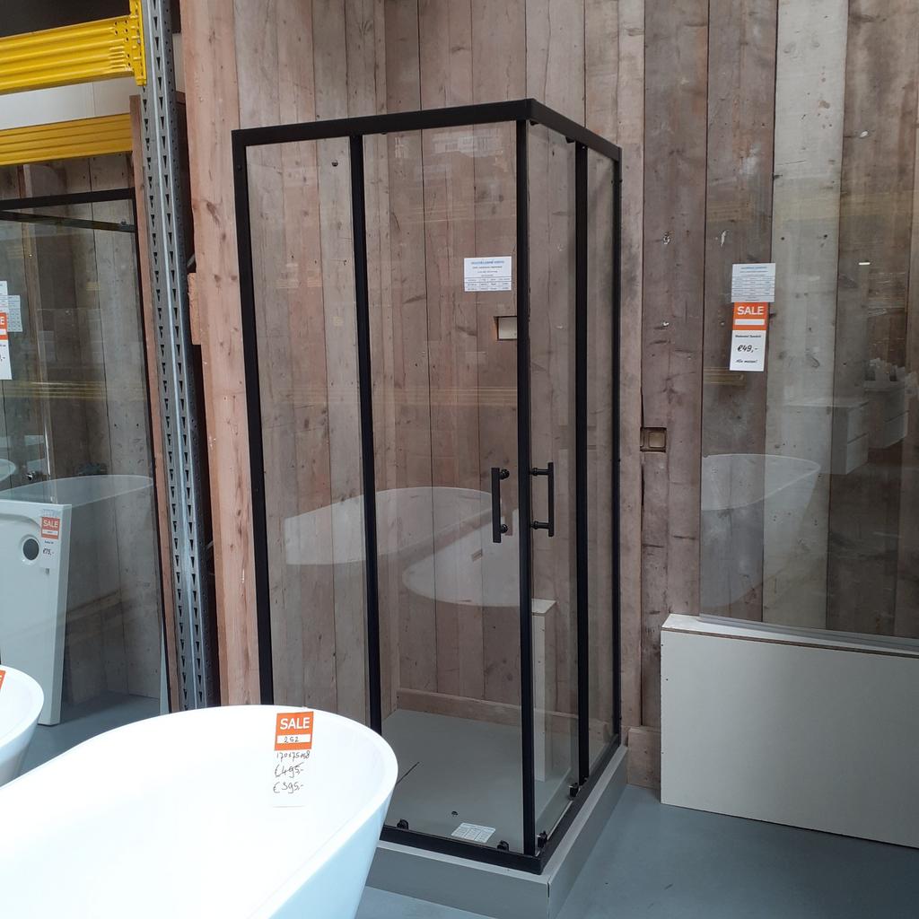 Douchecabine, Mat zwart/Chroom, 90x90cm, Nano coating, Krevo, Ophalen of Verzenden, Nieuw