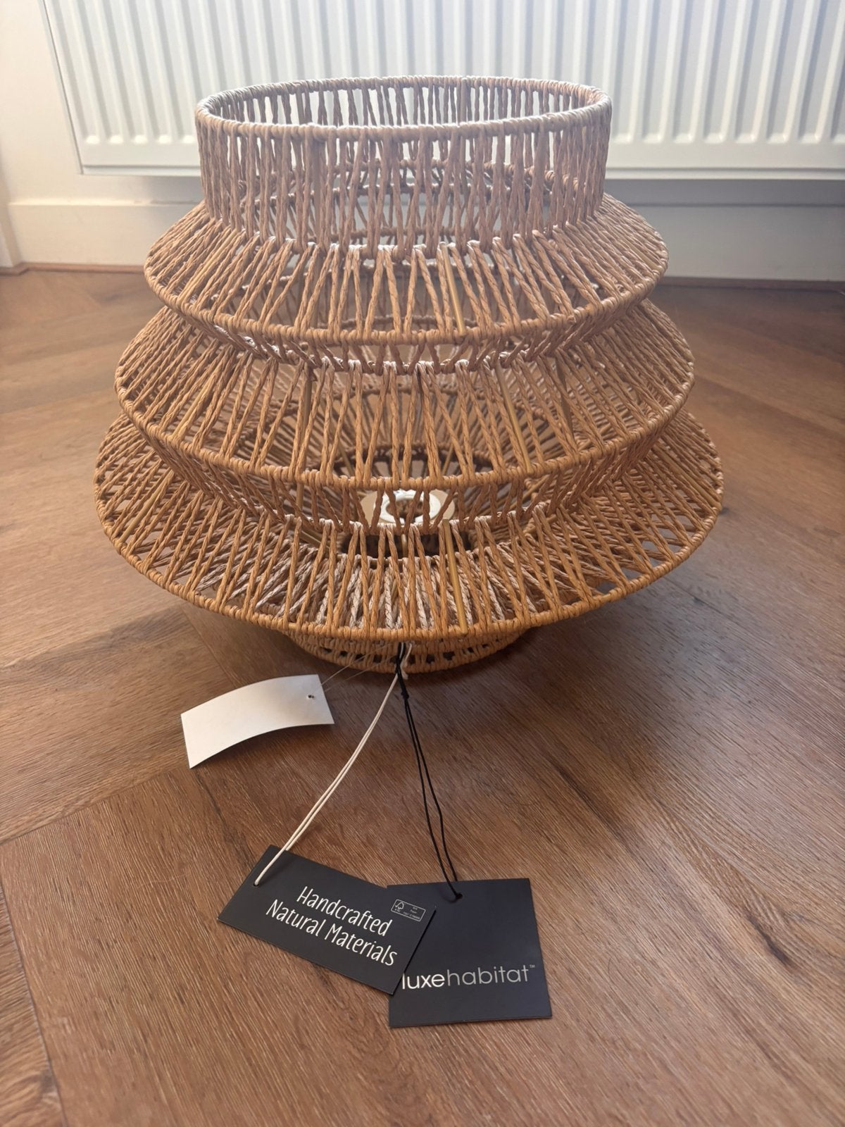 Brown Woven Lamp Shade 30 x 38 cm, Ophalen, Zo goed als nieuw